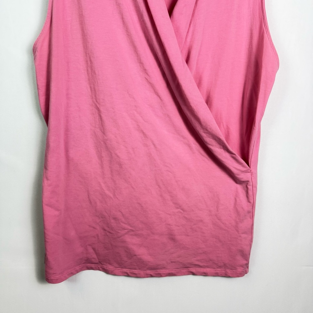 2/$15 LAUREN Ralph Lauren Womens Pink Sleeveless Wrap Top XL Stretch Sleeveless - Picture 5 of 8